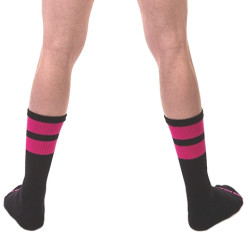 Barcode Berlin Chaussettes Gym Socks Noir-Rose fluo